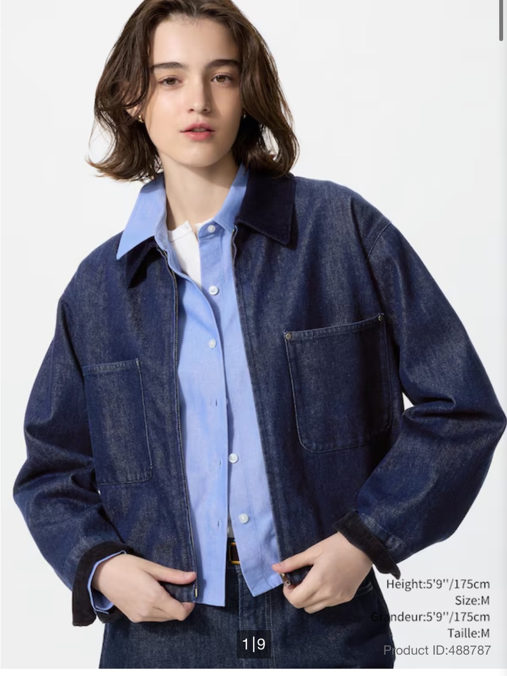 Uniqlo Navy Zip Up Denim Jacket- XL NWT